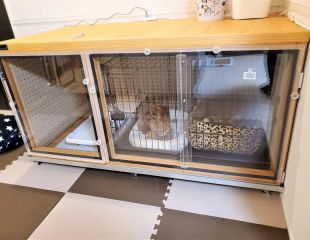 防音ケージカバー5タイプ大のカギの部分をクレセントにしました。開... 防音ケージカバー5大(クレセント錠)